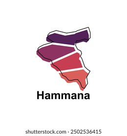 Map of Hammana illustration design template, Map have all province and mark the capital city of Lebanon, suitable for your company