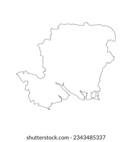 El mapa del condado de Hampshire aislado en fondo blanco. Ilustración del vector