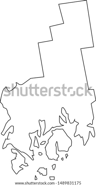 Map Hancock County Maine State Stock Vector Royalty Free 1489831175