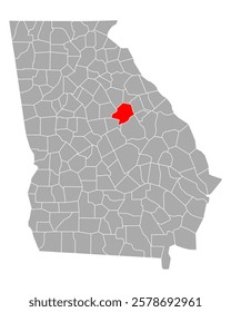 Map of Hancock in Georgia on white