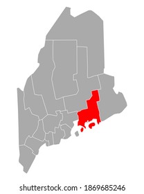Map of Hancock in Maine on white