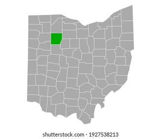 Mapa de Hancock en Ohio en blanco