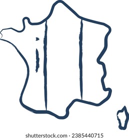 Mapa de la ilustración vectorial dibujada a mano