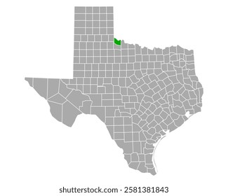 Map of Hardeman in Texas on white