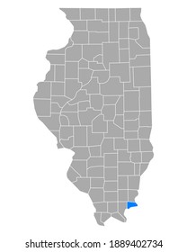 Map of Hardin in Illinois on white