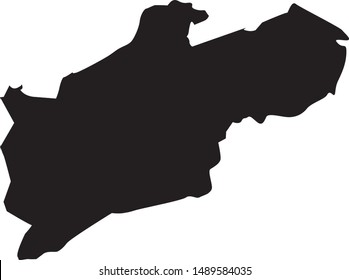 Map of Harlan County in the state of Kentucky