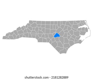 Map of Harnett in North Carolina on white