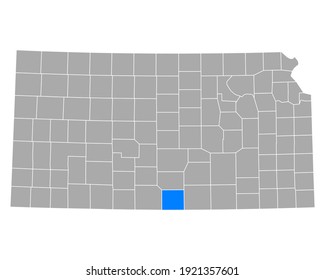 Mapa de Harper en Kansas en blanco