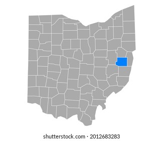 Mapa de Harrison en Ohio en blanco