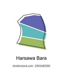 Map of Harsawa Bara modern outline, High detailed vector illustration Design Template, suitable for your company