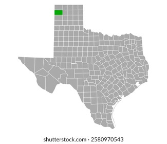 Map of Hartley in Texas on white