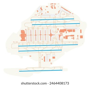 Map of Hartsfield-Jackson Atlanta International Airport (IATA-code: ATL). Map Data from OpenStreetMap