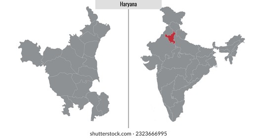 map of Haryana state of India and location on Indian map