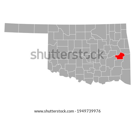 Map of Haskell in Oklahoma on white