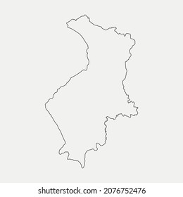 Map of Hatay - Turkey region outline silhouette vector illustration
