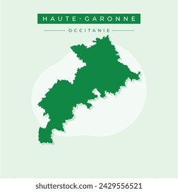 Map of Haute-Garonne - Occitanie - France region outline silhouette graphic element Illustration template design