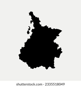 Map of Hautes-Pyrenees - Occitanie - France region outline silhouette graphic element Illustration template design
