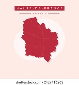 Map of Hauts-de-France - France regions graphic element Illustration template design