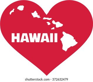 Map of hawaii in a heart