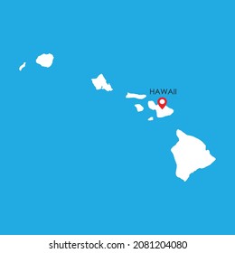 Map of Hawaii with location icon
