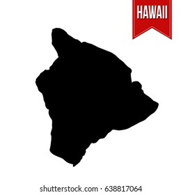 Map of Hawaii on white background, vector illustration