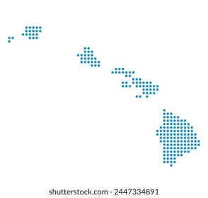 Map of Hawaii state from dots