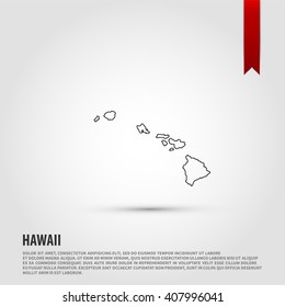 Map of the Hawaii state. Vector illustration design element. Flat style design icon.