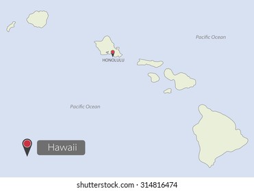 Map of Hawaii. USA
