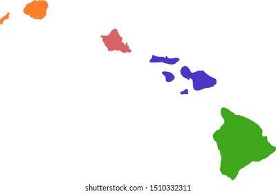 Map of Hawaii as vector illustration