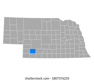 Map of Hayes in Nebraska on white