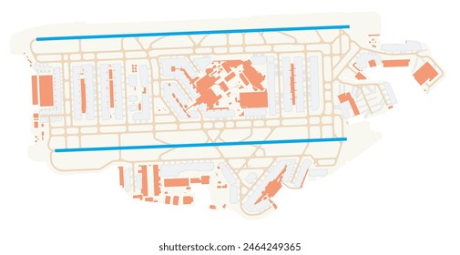 Mapa del Aeropuerto de Heathrow (Reino Unido). Código IATA: LHR. Diagrama del aeropuerto con pistas de aterrizaje, pistas de rodaje, delantales, zonas de aparcamiento y edificios. Datos del mapa de OpenStreetMap.