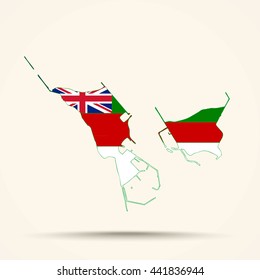 Map of Heligoland in British Heligoland flag colors




