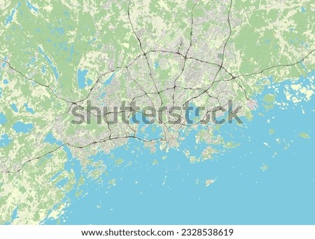 Map of Helsinki, Finland data from Openstreetmap