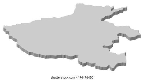 Map - Henan (China) - 3D-Illustration