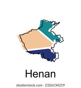 Map of Henan High Quality is a province of China map, black and white detailed outline regions of the country. Vector illustration template