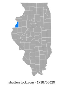 Map of Henderson in Illinois on white