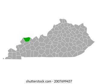 Map of Henderson in Kentucky on white