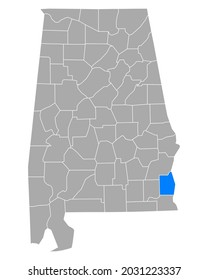 Mapa de Henry en Alabama en blanco