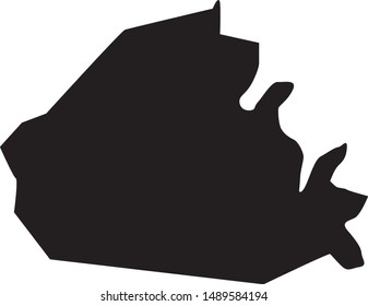 Map of Henry County in the state of Kentucky