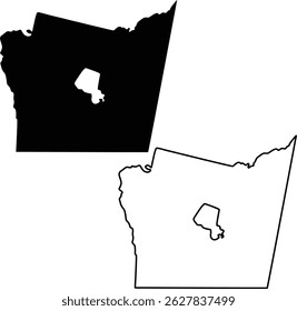 Map of Henry County Virginia USA Silhouette Flat And Outline Design