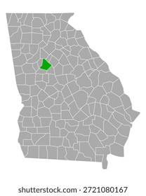 Mapa de Henry en Georgia en blanco
