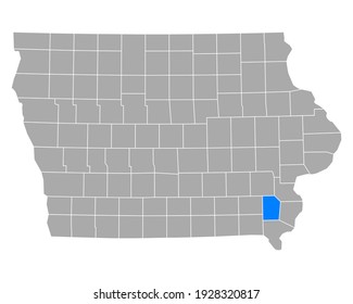 Mapa de Henry en Iowa en blanco