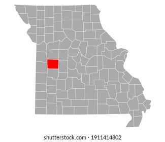 Mapa de Henry en Missouri en blanco