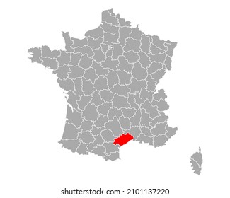 Map of Herault in France on white