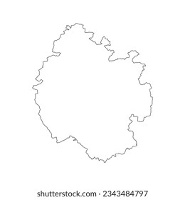 El mapa del condado de Herefordshire aislado en fondo blanco. Ilustración del vector