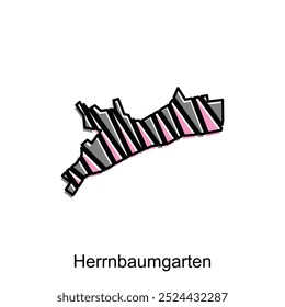 map of Herrnbaumgarten vector design template with colorful geometric style, national borders and important cities illustration design