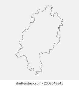 Map of Hesse - Germany region outline silhouette graphic element Illustration template design

