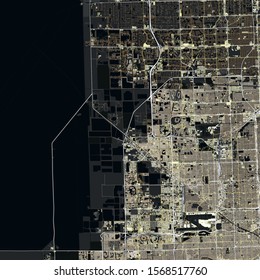 Map Hialeah city. Florida. USA