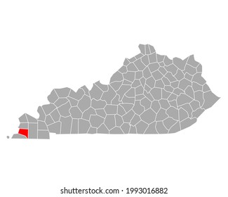 Mapa de Hickman en Kentucky en blanco