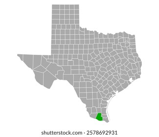 Map of Hidalgo in Texas on white